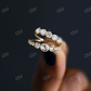 Round Rose Cut Moissanite Waterway Ring  customdiamjewel   