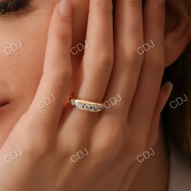 0.90CTW Chunky Lab Grown Diamond Wedding Band  customdiamjewel   