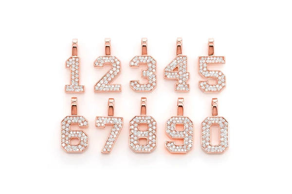 Custom 0.35CTW Jersey Number Pendant  customdiamjewel   