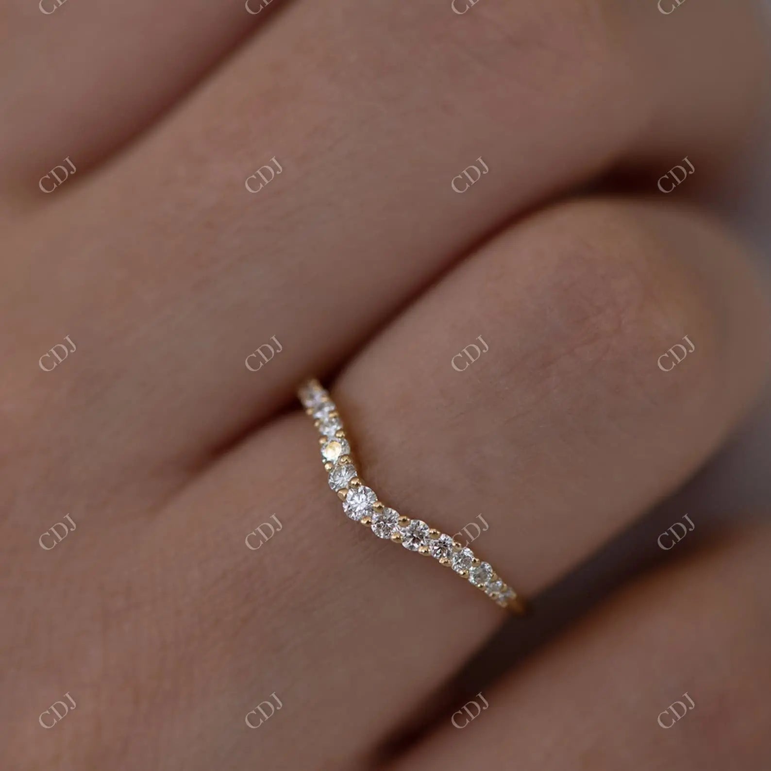 Curved 0.23CTW Natural Diamond Wedding Band  customdiamjewel   