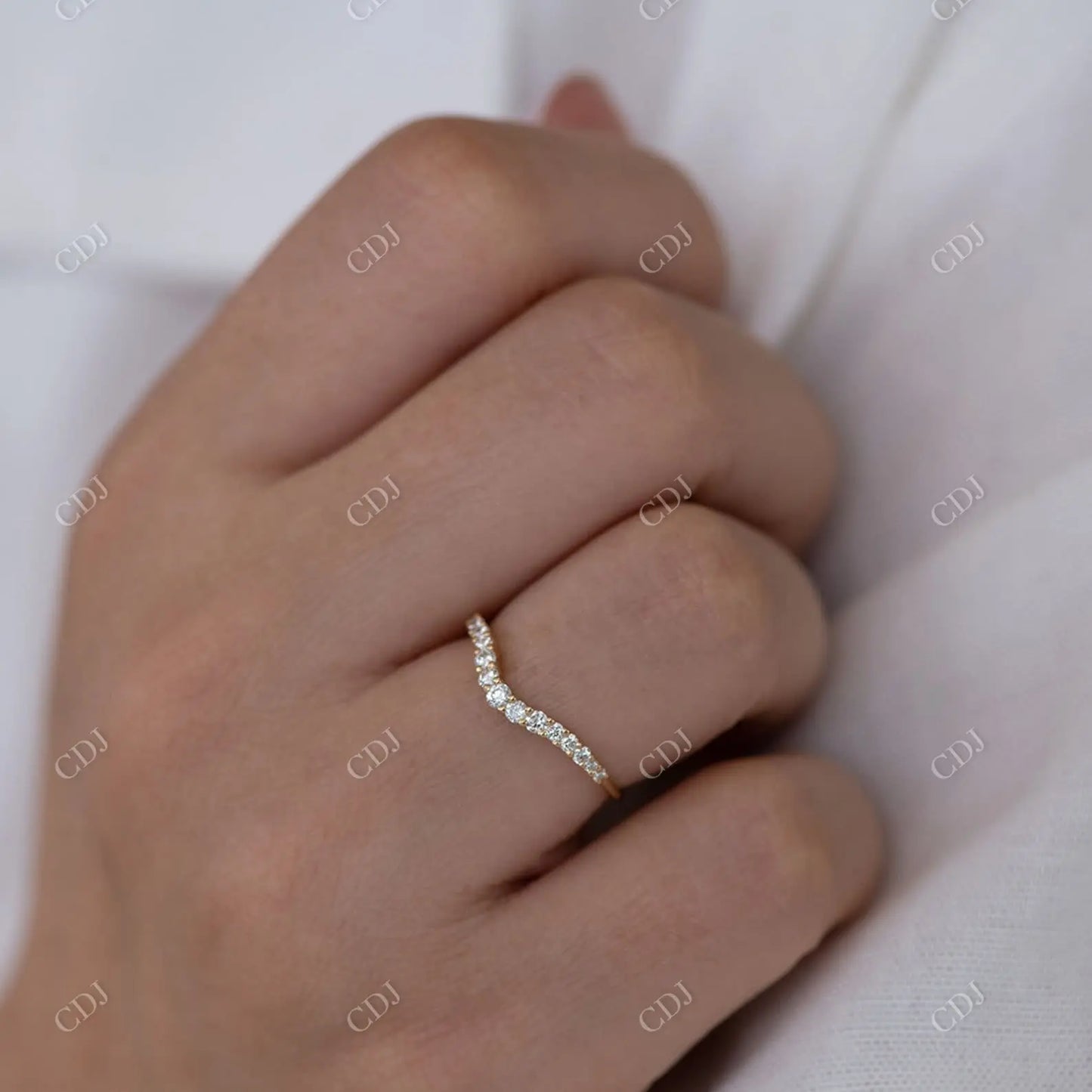 Curved 0.23CTW Natural Diamond Wedding Band  customdiamjewel   
