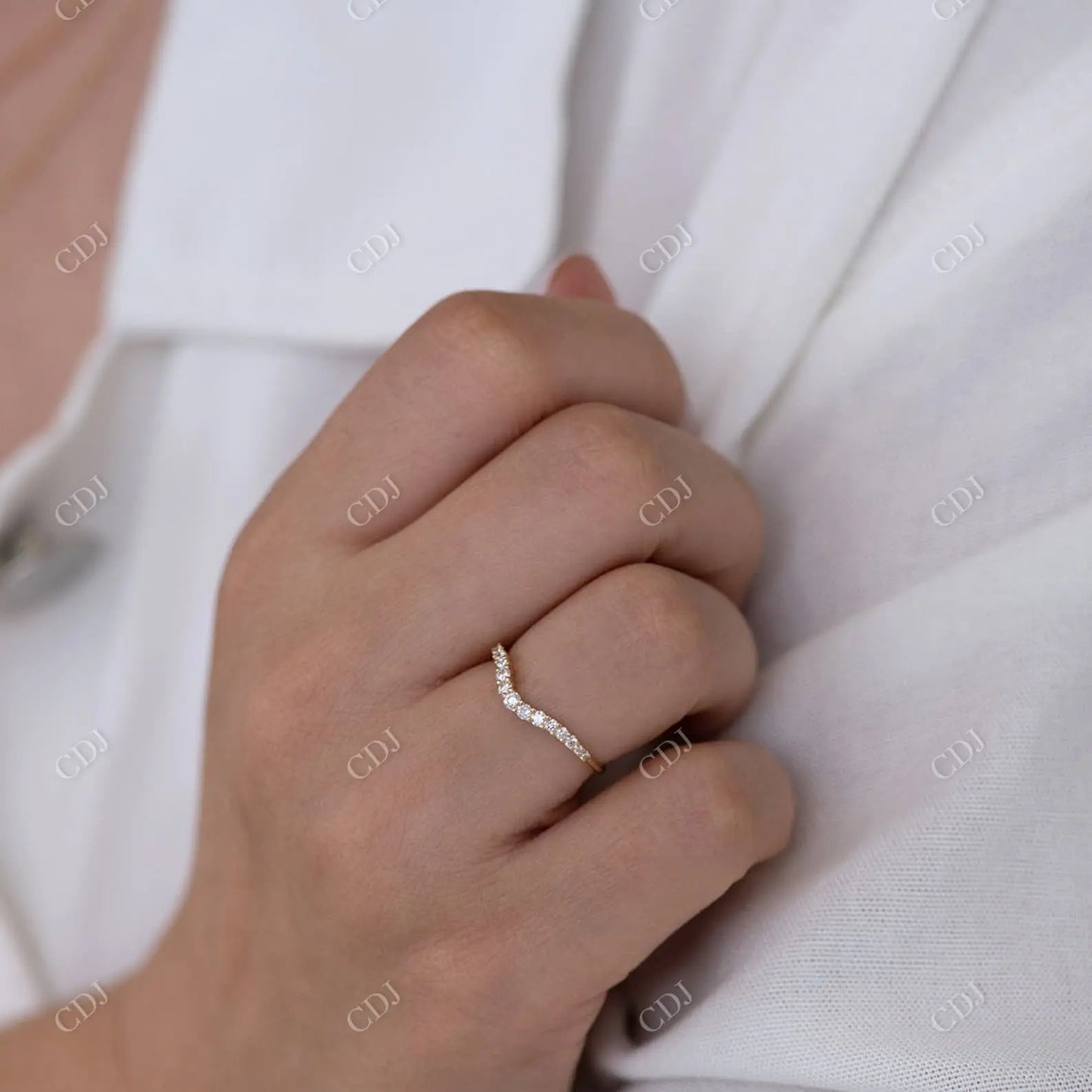 Curved 0.23CTW Natural Diamond Wedding Band  customdiamjewel   