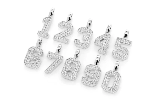 Custom 0.35CTW Jersey Number Pendant  customdiamjewel   