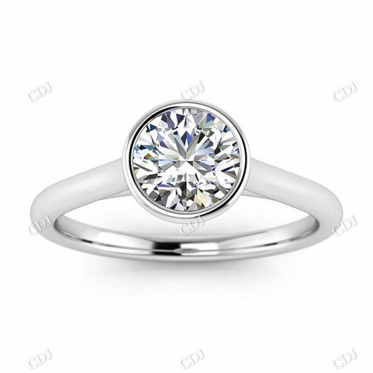 Antique Cut Moissanite White Gold Bezel Setting Solitaire Ring  customdiamjewel 10KT White Gold VVS-EF