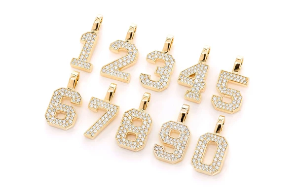 Custom 0.35CTW Jersey Number Pendant  customdiamjewel   
