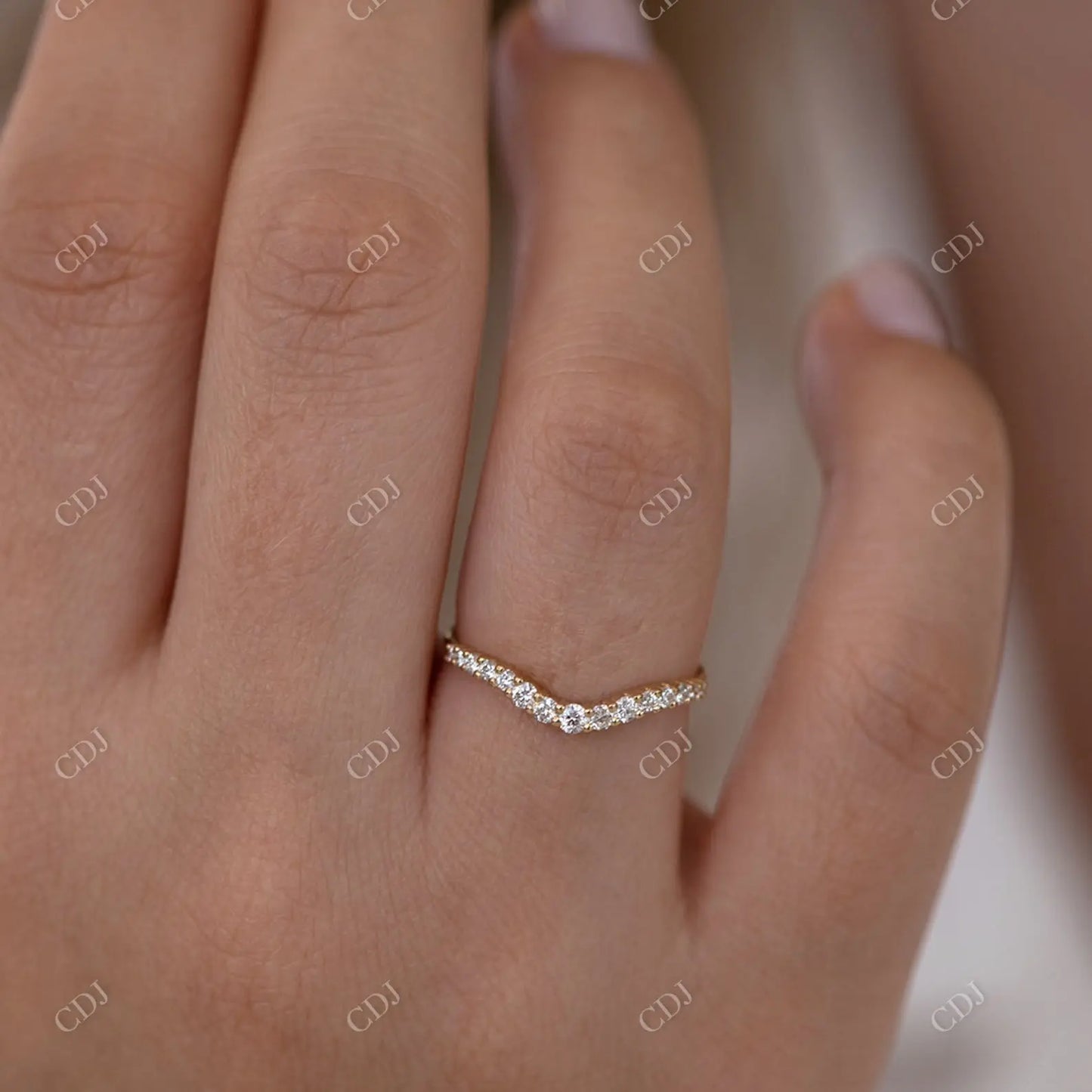 Curved 0.23CTW Natural Diamond Wedding Band  customdiamjewel   