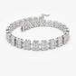 14K Solid Gold Baguette and Round Natural Diamond Bracelet  customdiamjewel 10 KT Solid Gold White Gold VVS-EF