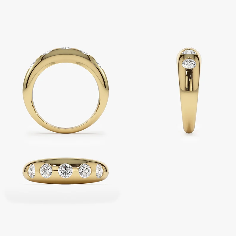 0.90CTW Chunky Lab Grown Diamond Wedding Band  customdiamjewel   