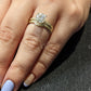 Vintage Round White Gold Micro Pave Engraved Moissanite Engagement Ring  customdiamjewel   