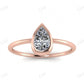 White Gold Pear Shaped Moissanite Solitaire Ring  customdiamjewel 10 KT Rose Gold VVS-EF