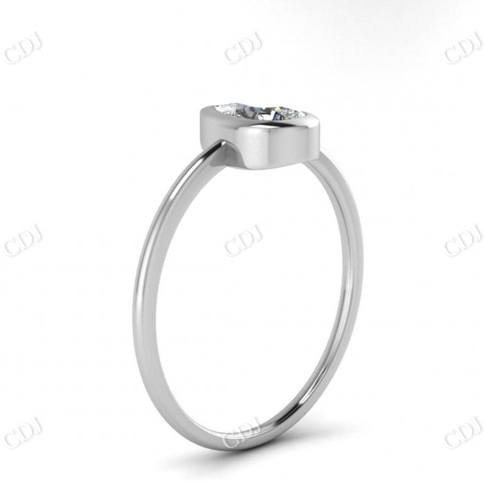 White Gold Pear Shaped Moissanite Solitaire Ring  customdiamjewel   