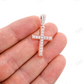 1.15CTW One Row Angled Cross Pendant  customdiamjewel   