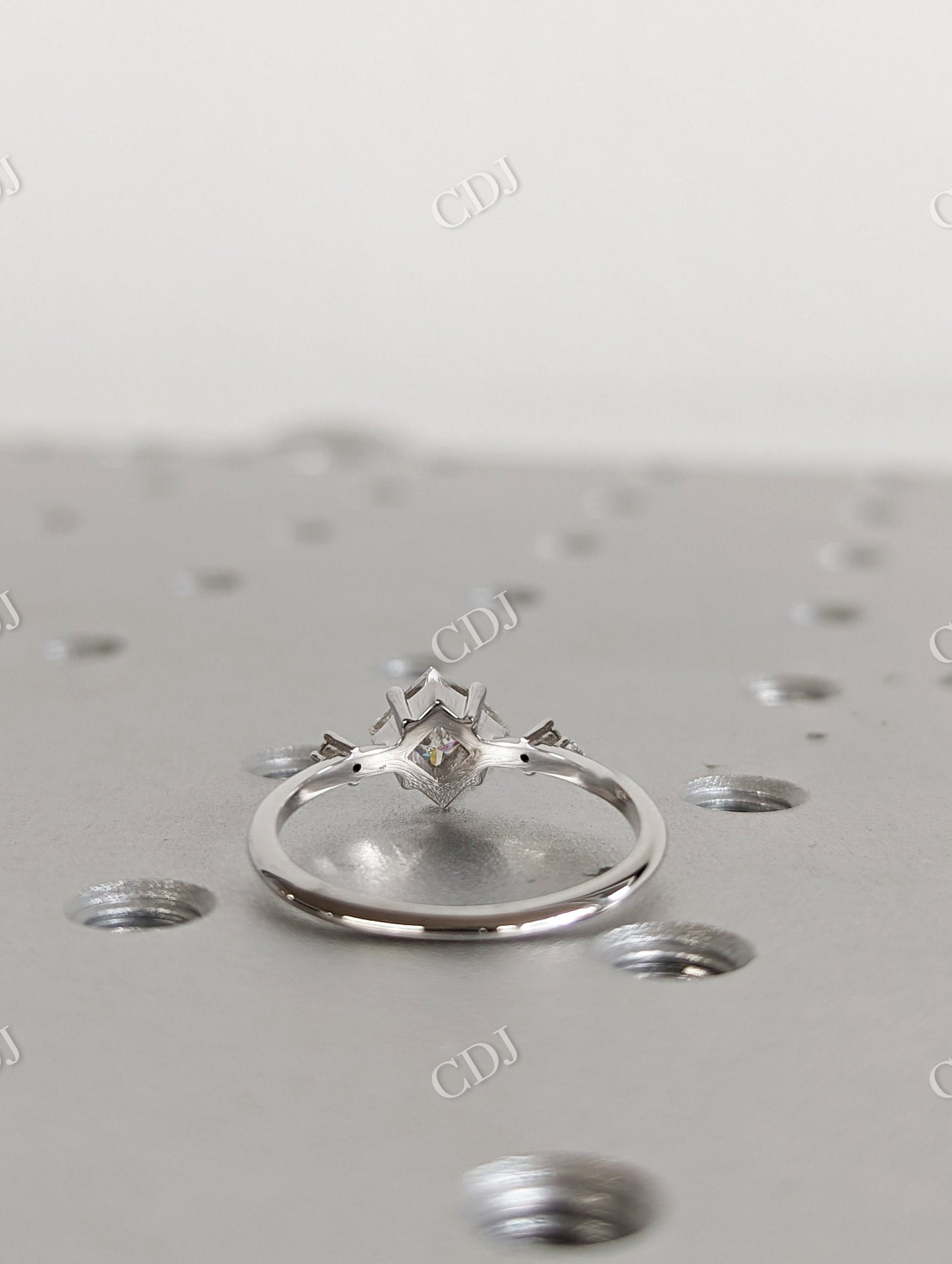 Unique Princess Cut Moissanite Cluster Engagement Ring  customdiamjewel   