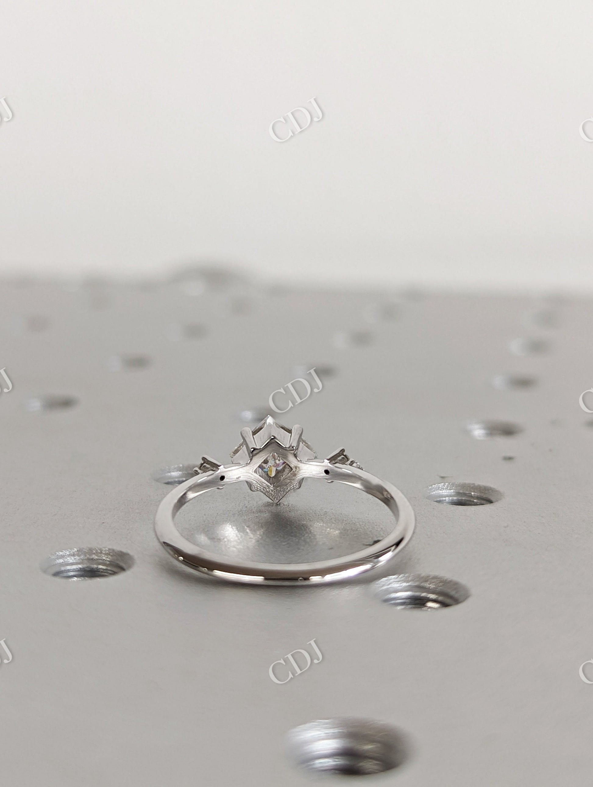 Unique Princess Cut Moissanite Cluster Engagement Ring  customdiamjewel   