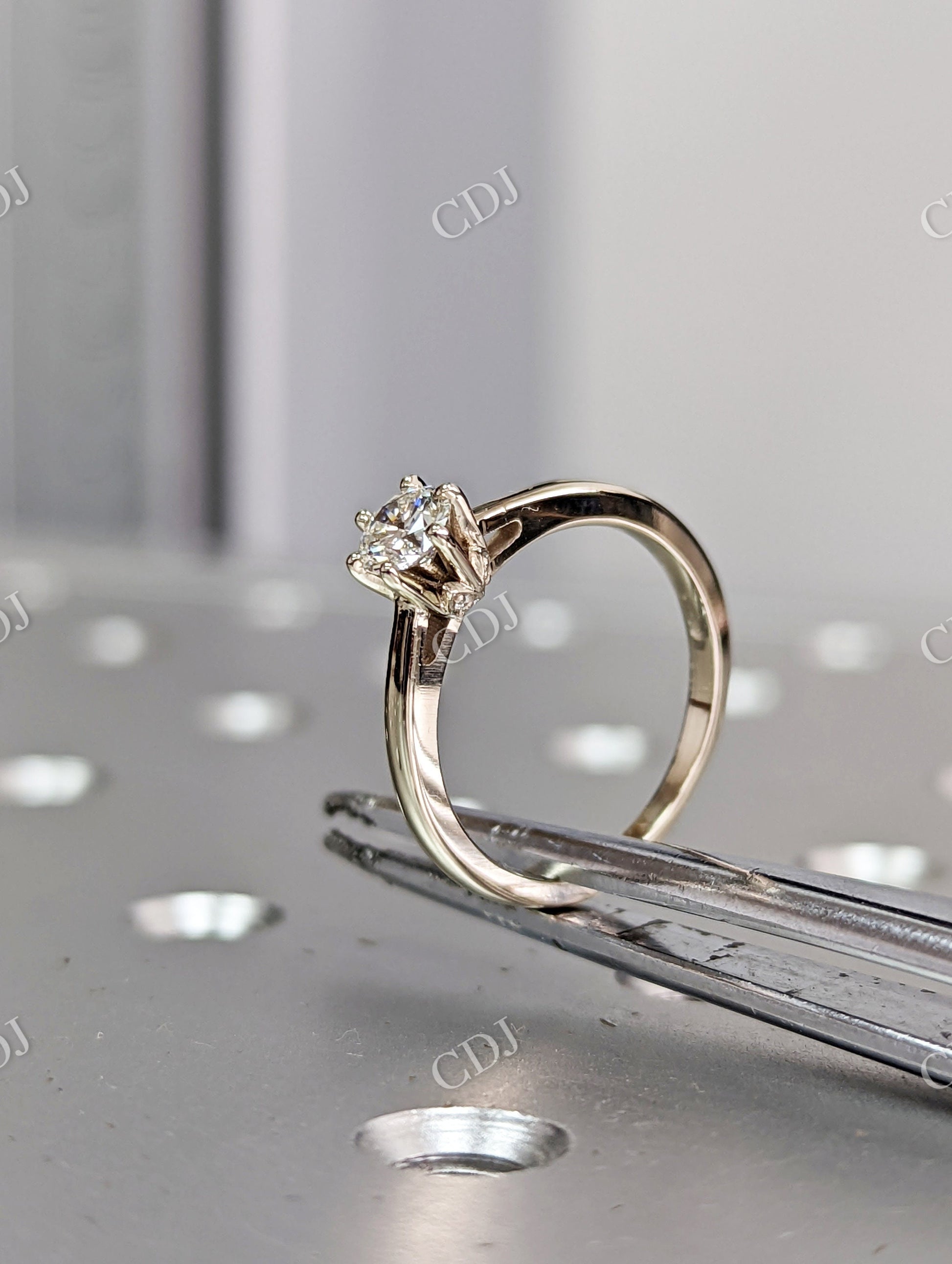 Brilliant Round Moissanite Solitaire Engagement Ring  customdiamjewel   