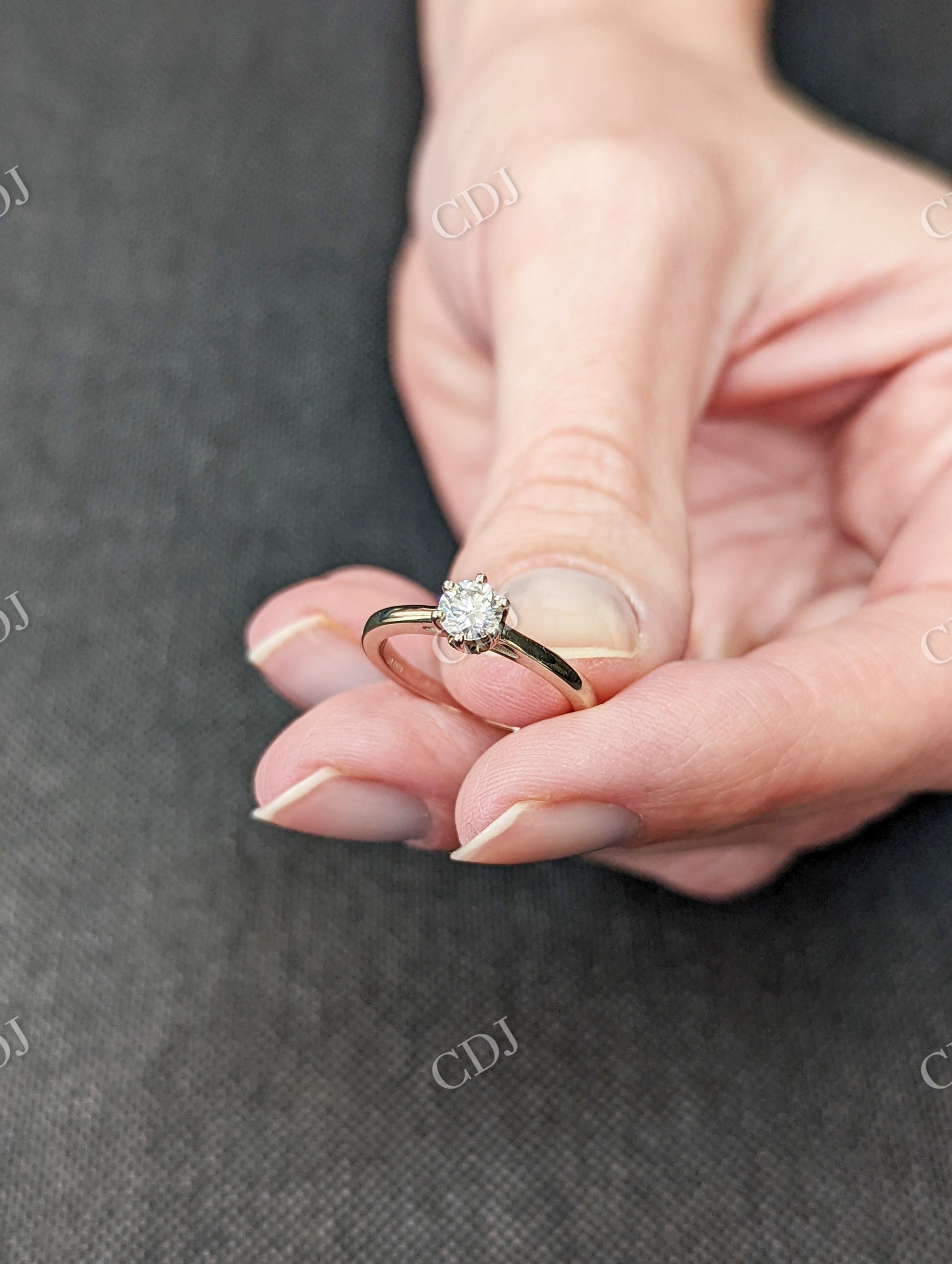 Brilliant Round Moissanite Solitaire Engagement Ring  customdiamjewel   