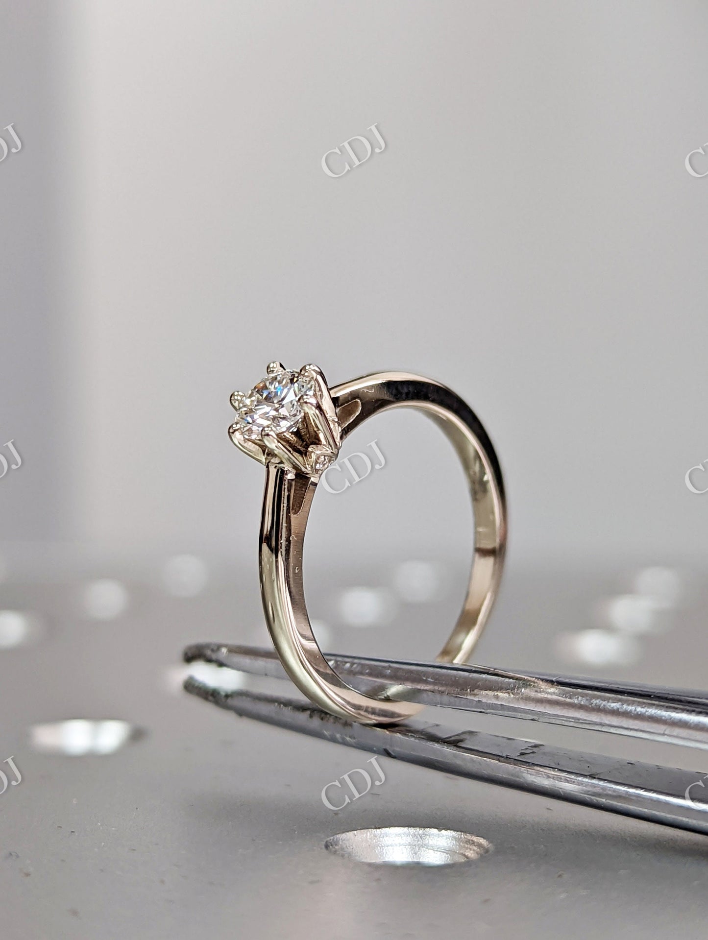 Brilliant Round Moissanite Solitaire Engagement Ring  customdiamjewel   