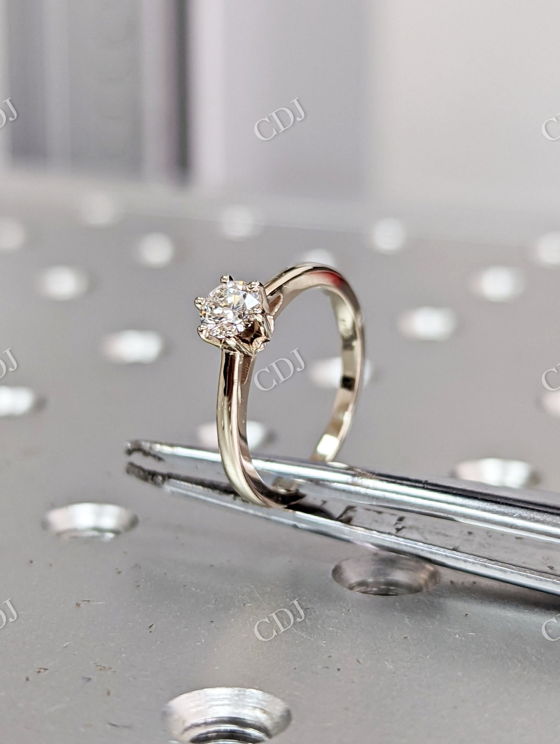 Brilliant Round Moissanite Solitaire Engagement Ring  customdiamjewel   