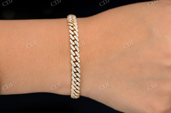 Moissanite Diamond Cuban Bracelet For Men  customdiamjewel   