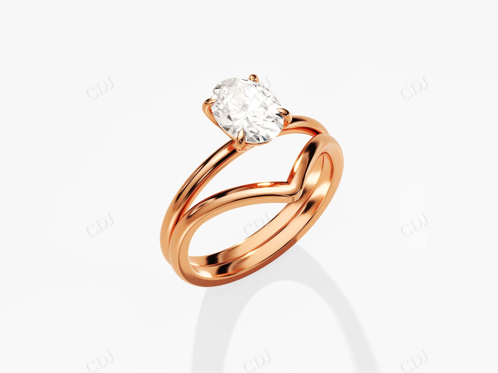 1.5CT Oval Shape Solitaire Moissanite Wedding Ring Set  customdiamjewel   