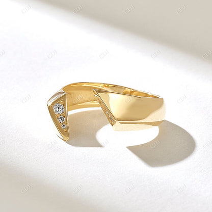 0.14CTW Lab Grown Diamond Chunky Twist Open Ring  customdiamjewel 10KT Yellow Gold VVS-EF