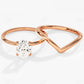 1.5CT Oval Shape Solitaire Moissanite Wedding Ring Set  customdiamjewel 10KT Rose Gold VVS-EF