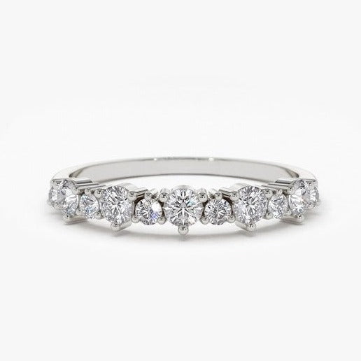 0.59CTW Antique Natural Diamond Cluster Wedding Band  customdiamjewel 10KT White Gold VVS-EF
