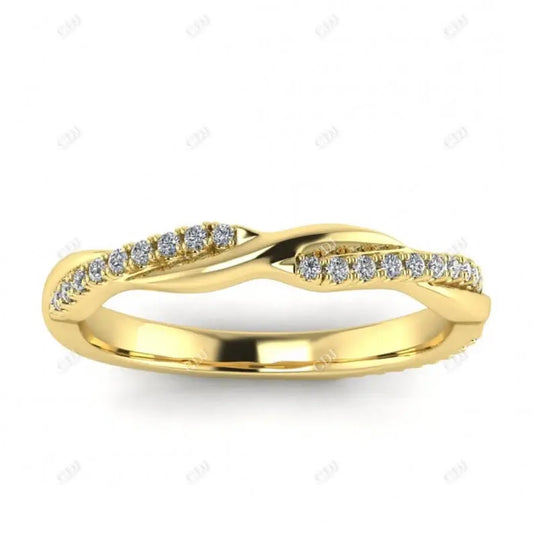 0.14CTW Round Lab Grown Diamond Twisted Wedding Band  customdiamjewel 10KT Yellow Gold VVS-EF