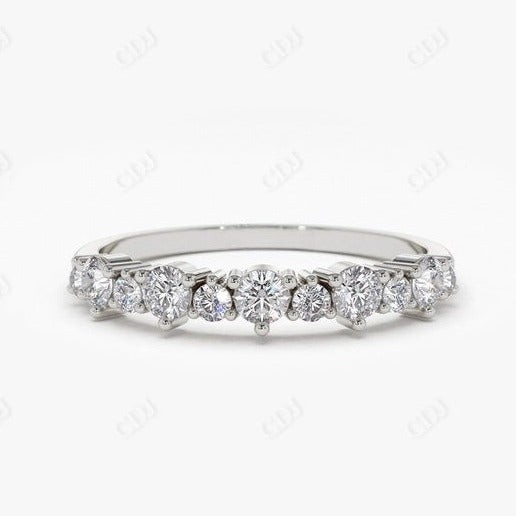0.59CTW Unique Lab Grown Diamond Wedding Band  customdiamjewel 10KT White Gold VVS-EF