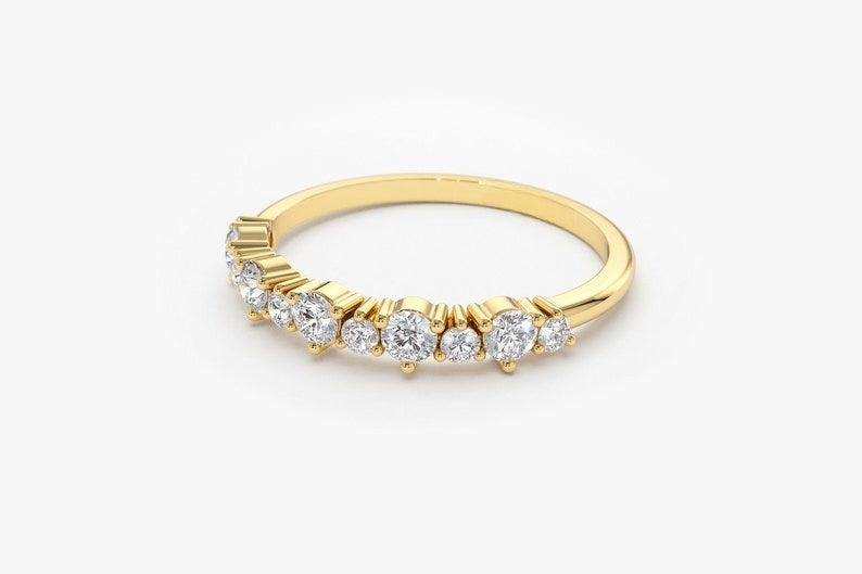 0.59CTW Antique Natural Diamond Cluster Wedding Band  customdiamjewel   