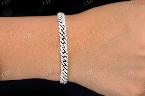 Moissanite Diamond Cuban Bracelet For Men  customdiamjewel   