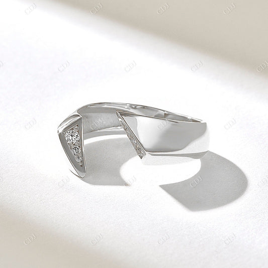 0.14CTW Round Diamond Twist Open Ring  customdiamjewel 10KT White Gold VVS-EF