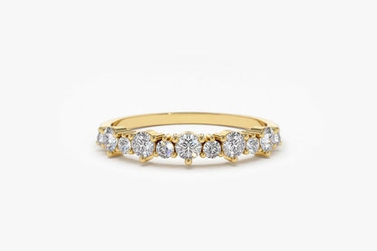 0.59CTW Antique Natural Diamond Cluster Wedding Band  customdiamjewel 10KT Yellow Gold VVS-EF