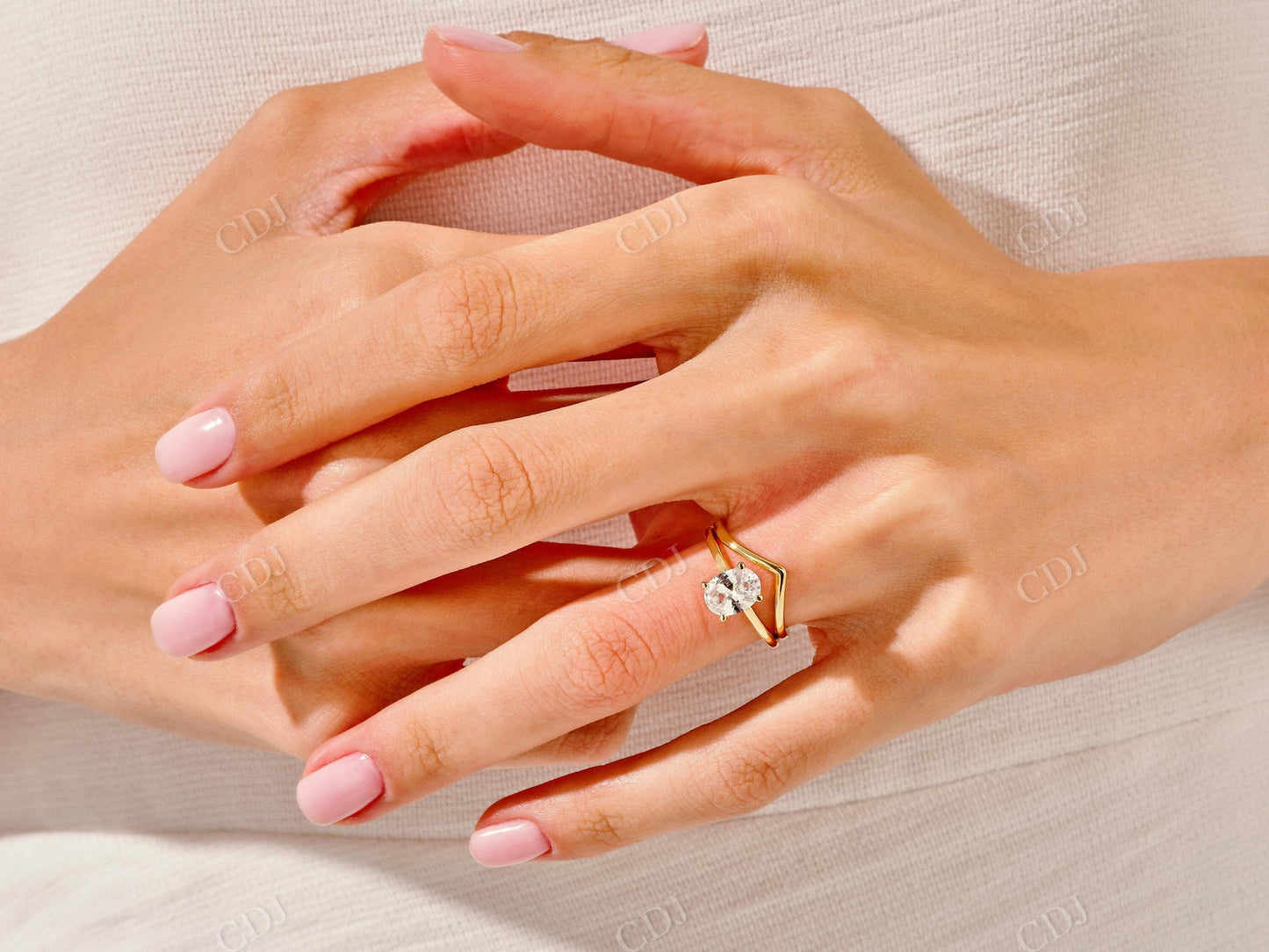 1.5CT Oval Shape Solitaire Moissanite Wedding Ring Set  customdiamjewel   