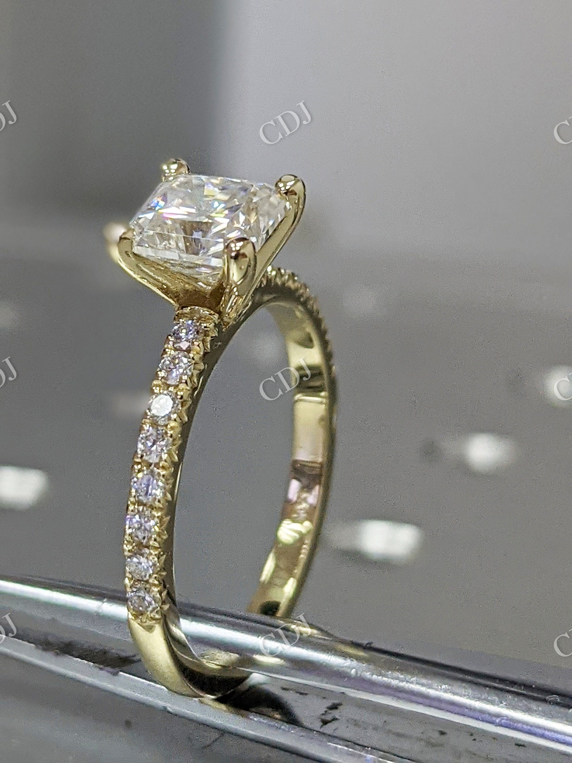 Square Radiant Cut Moissanite Engagement Ring  customdiamjewel   