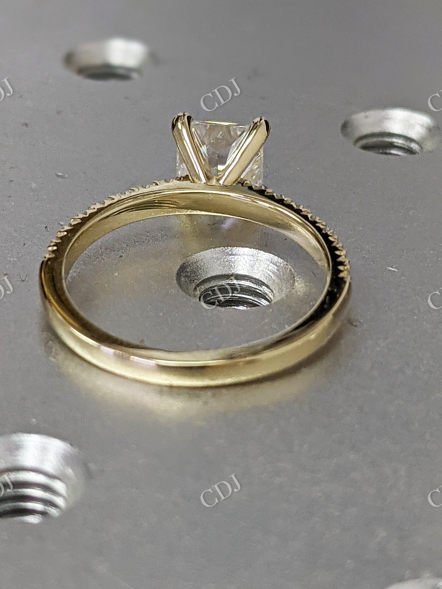 Square Radiant Cut Moissanite Engagement Ring  customdiamjewel   