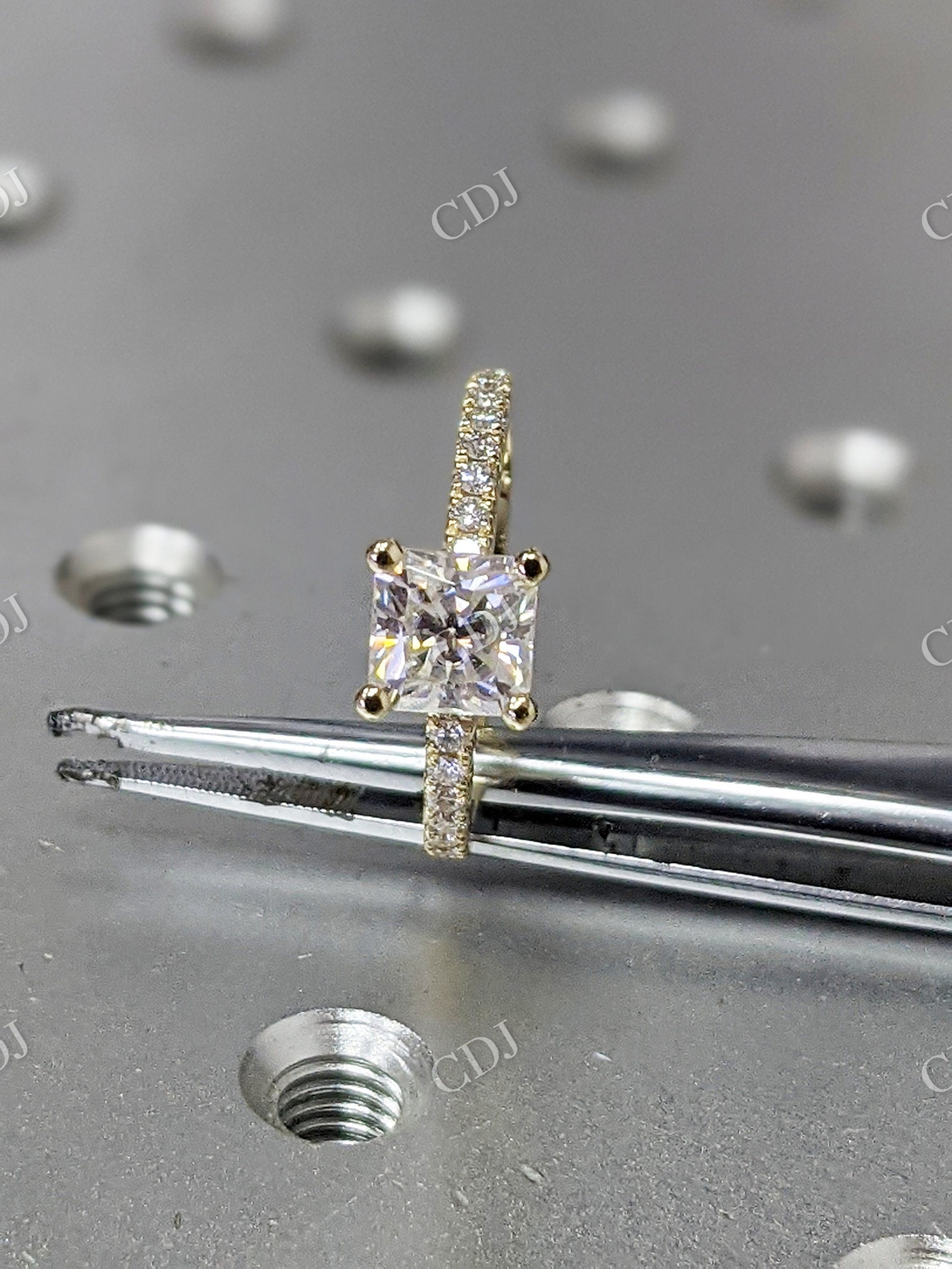 Square Radiant Cut Moissanite Engagement Ring  customdiamjewel   
