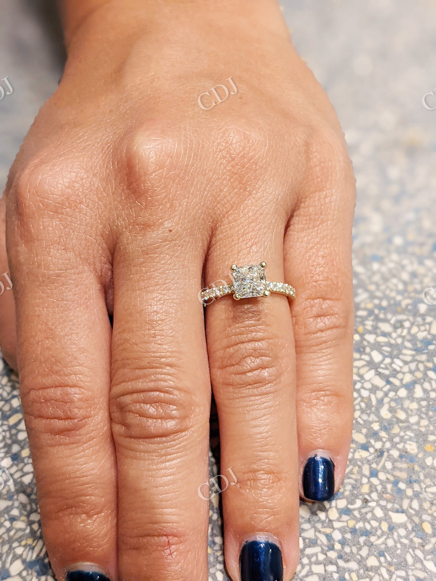 Square Radiant Cut Moissanite Engagement Ring  customdiamjewel   