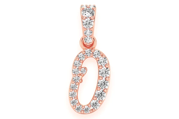 0.20CTW O Letter Hip Hop Pendant  customdiamjewel   