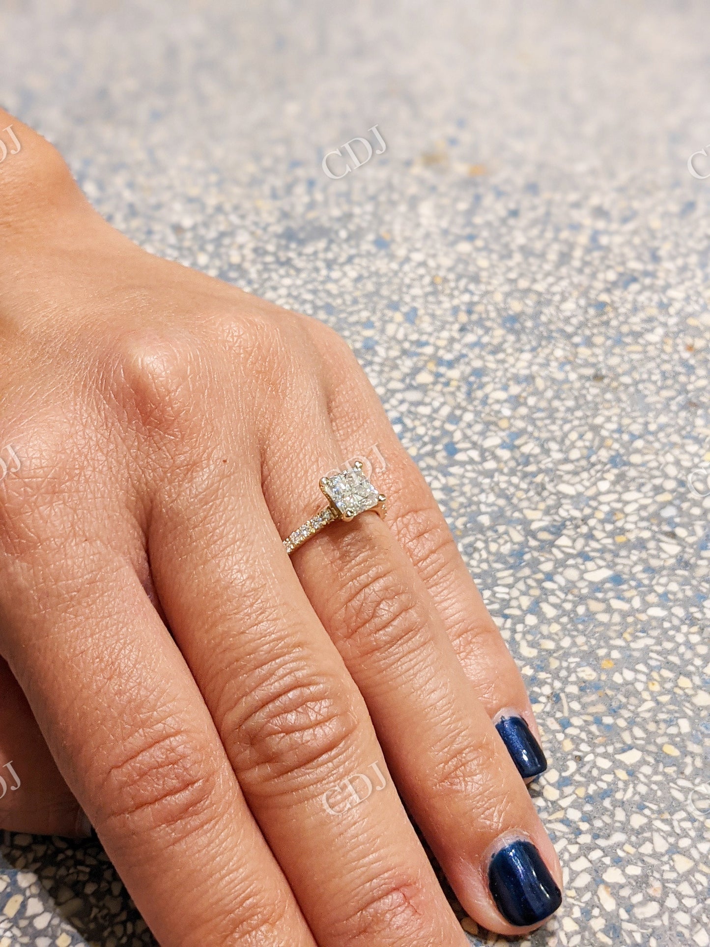 Square Radiant Cut Moissanite Engagement Ring  customdiamjewel   