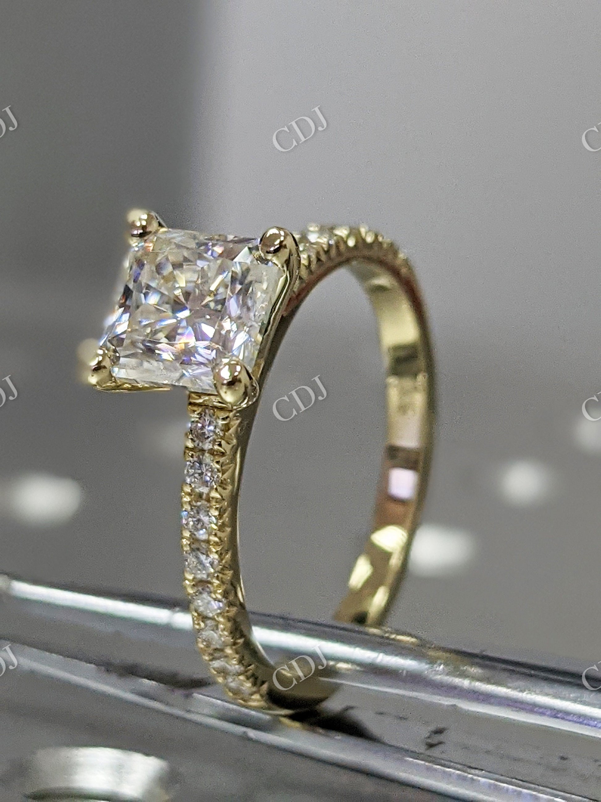 Square Radiant Cut Moissanite Engagement Ring  customdiamjewel   