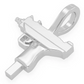 Solid K Uzi Gun Pendant  customdiamjewel   