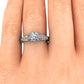 White Gold Vintage Style Moissanite Ring, Tapered Bottom With Wraps, Pave Set Accents  customdiamjewel   