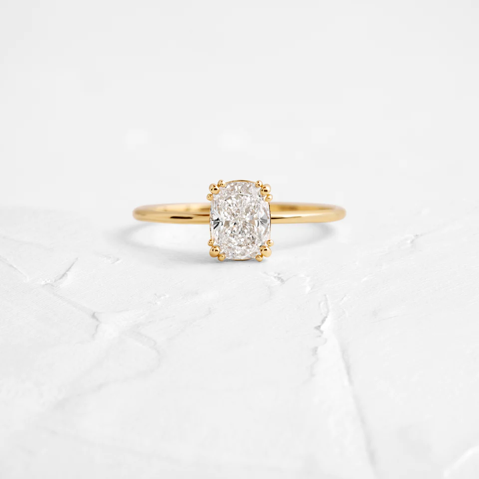 Cushion Cut Solitaire Moissanite Wedding Ring  customdiamjewel   