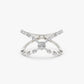 0.52CTW Baguette & Round Lab Grown Diamond Crisscross Wedding Band  customdiamjewel 10KT White Gold VVS-EF