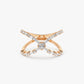 0.52CTW Baguette & Round Lab Grown Diamond Crisscross Wedding Band  customdiamjewel 10KT Rose Gold VVS-EF