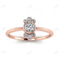 Solid Gold Boho Moissanite Delicate Round Bezel Engagement Ring  customdiamjewel 10 KT Rose Gold VVS-EF
