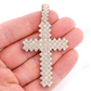 10.00CTW Extra Large Five Row Jagged Cross Pendant  customdiamjewel   