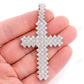 10.00CTW Extra Large Five Row Jagged Cross Pendant  customdiamjewel   