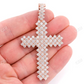 10.00CTW Extra Large Five Row Jagged Cross Pendant  customdiamjewel   